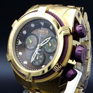 INVICTA BOLT ZEUS WATCH -GOLD, BROWN CASE 53 SWISS